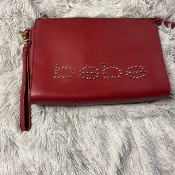 BeBe Red Leather Clutch Bag - Picture 1 of 4